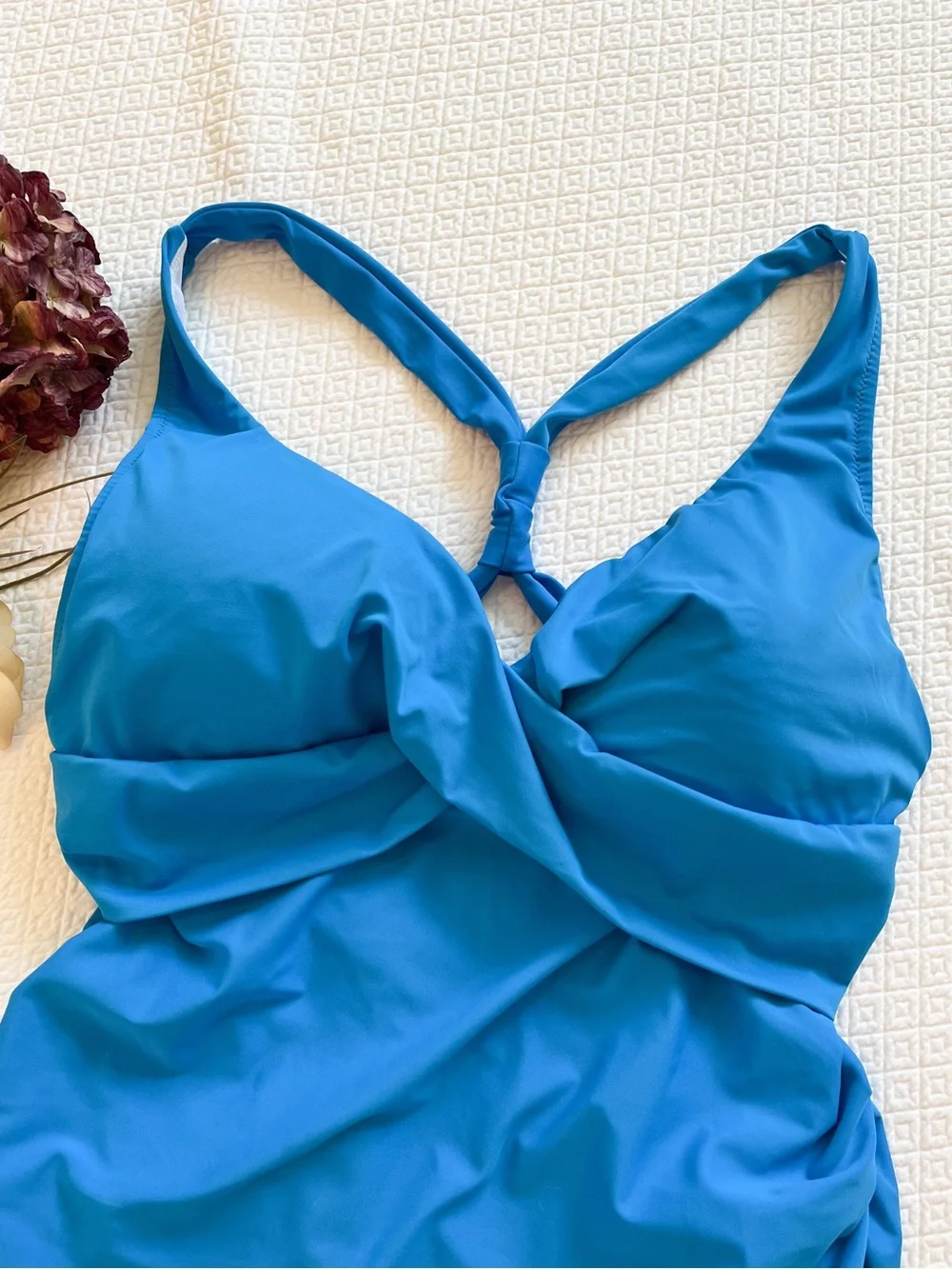LL Bean Slimming UPF 50+ Ruched One Piece Swimsuit Size 18
